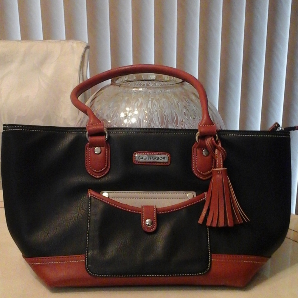 Sag Harbor Crossroads  Vegan Leather Tote Handbag